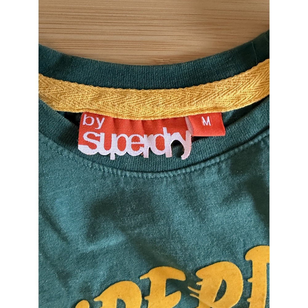 Superdry T-Shirt Men Green Drag Races Burnout 01 SD Crew Neck Medium Soft Thick - Picture 4 of 6